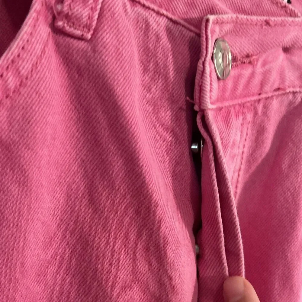 Fashion Nova‎ Pink Jeans Size 7 Button Fly Relaxed Fit - Picture 3 of 6